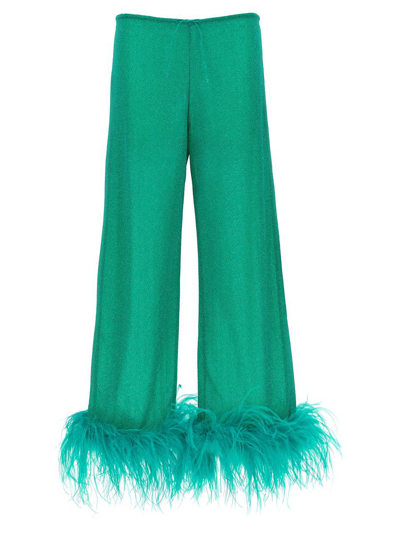 Shop Oseree Oséree Lumiere Plumage' Pants In Light Blue