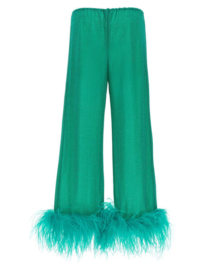 Shop Oseree Oséree Lumiere Plumage' Pants In Light Blue