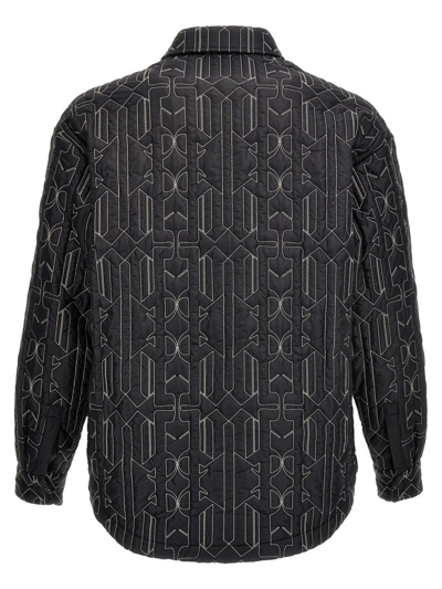 Palm Angels Quilted All Monogram Outerwear With Snap Buttons In Gray