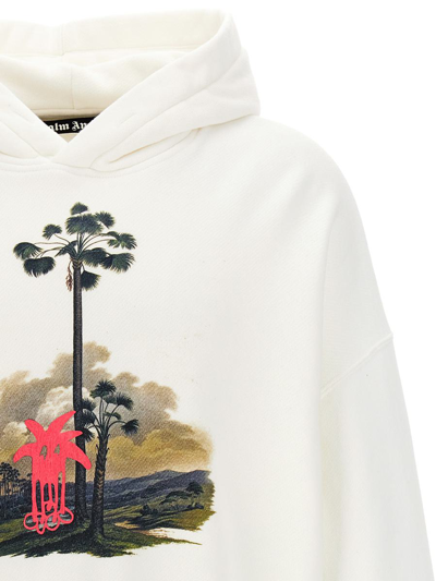 Shop Palm Angels Douby Lost In Amazonia Hoodie In White