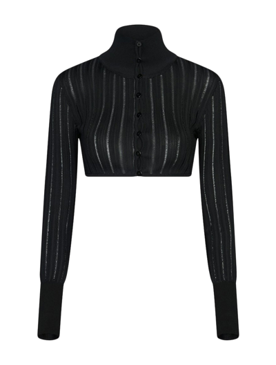 Shop Alaïa Crinoline Cardigan In Black