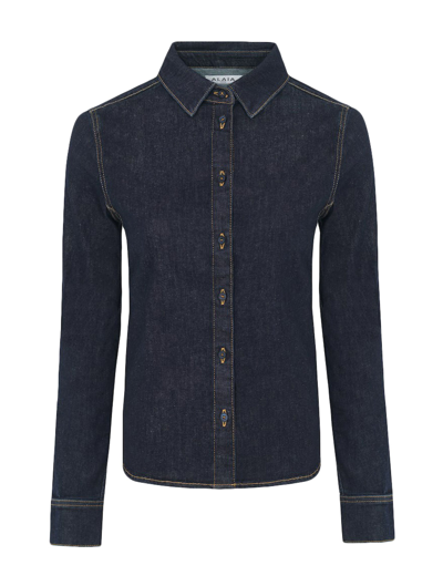 Shop Alaïa Fitted Shirt In Blue