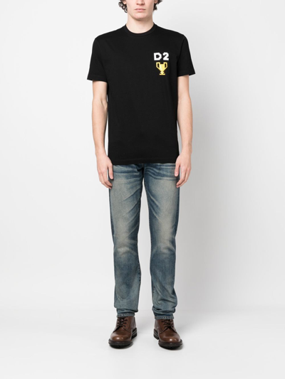 Shop Dsquared2 Pixel-print Short-sleeve T-shirt In Black