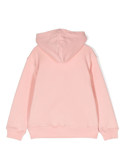Shop Moschino Logo-print Cotton Hoodie In Pink