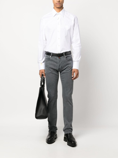 Shop Billionaire Slim-cut Poplin Shirt In White