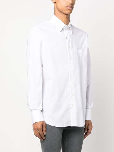 Shop Billionaire Slim-cut Poplin Shirt In White