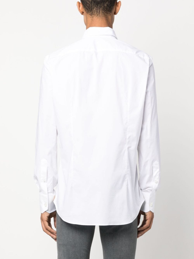 Shop Billionaire Slim-cut Poplin Shirt In White