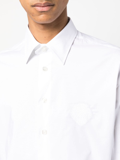 Shop Billionaire Slim-cut Poplin Shirt In White