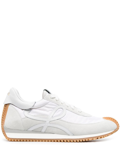 Shop Loewe Flow Runner Leather Sneakers In White