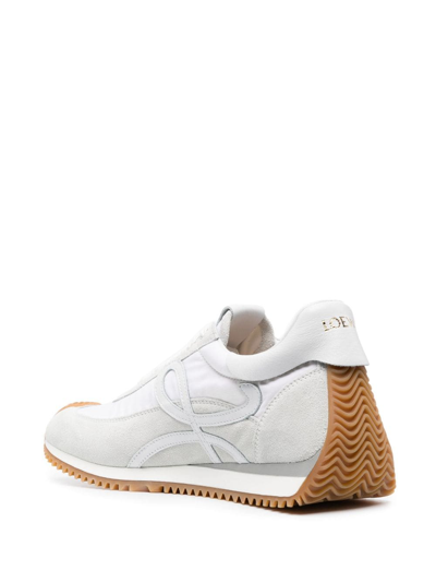 Shop Loewe Flow Runner Leather Sneakers In White