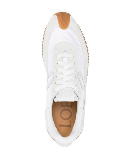 Shop Loewe Flow Runner Leather Sneakers In White