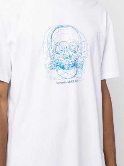 Shop Alexander Mcqueen Skull-print Cotton T-shirt In White