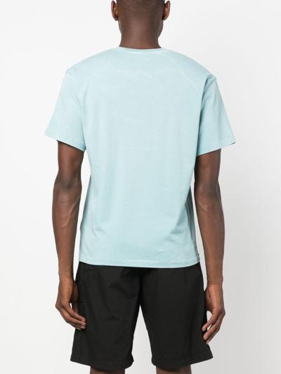 Shop Guess Usa Logo-print Cotton T-shirt In Blue