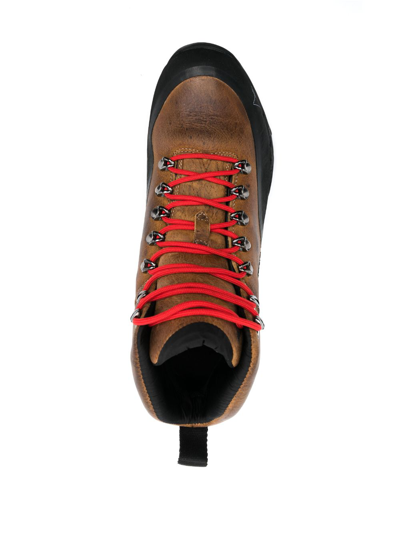 Roa Leather Andreas Ankle Boots With Vibram Sole In Brown