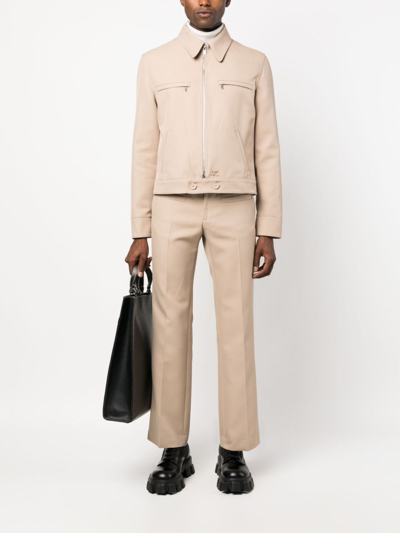 Courrèges Pressed-crease Cropped Trousers In Neutrals
