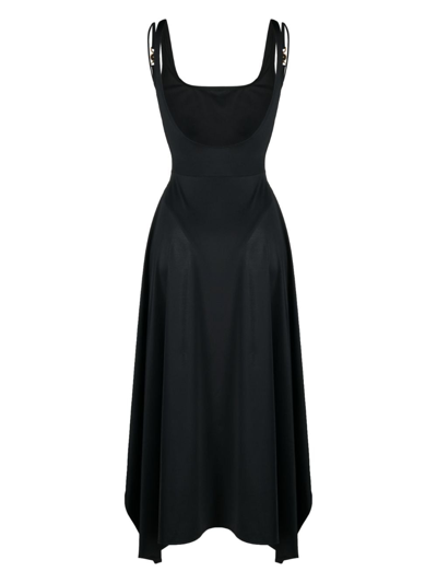 Shop Versace Medusa-chain Sleeveless Midi Dress In Black
