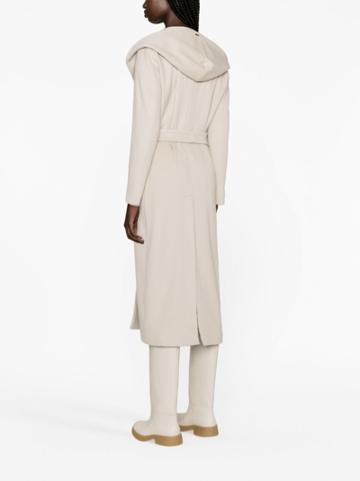 Herno Hooded Virgin-wool Coat In Neutrals