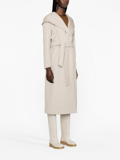 Herno Hooded Virgin-wool Coat In Neutrals