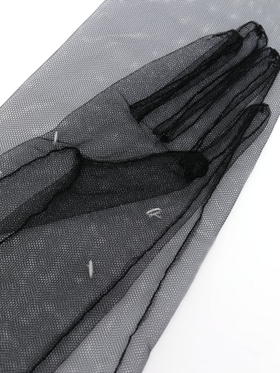 Shop Maison Margiela Long Tulle Gloves In Black