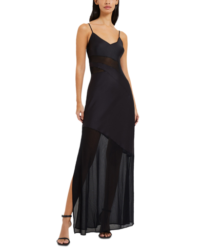 Shop French Connection Women's Asymmetrical Side-slit Dress In Black