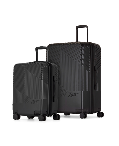 Shop Reebok Playmaker 2 Pieces 360-degree Spinner Luggage In Black