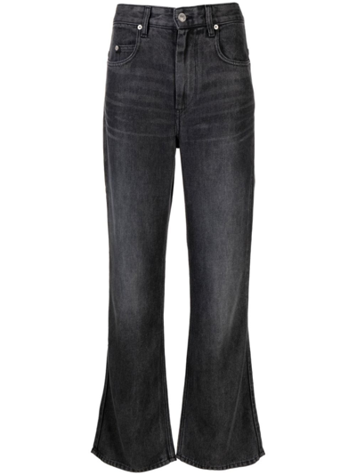 Shop Marant Etoile Black Belvira High-rise Bootcut Jeans - Women's - Cotton/lyocell In Grey