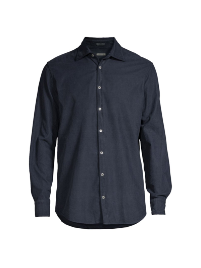 Shop Massimo Alba Men's Genova Corduroy Button-front Shirt In Nero Lavato