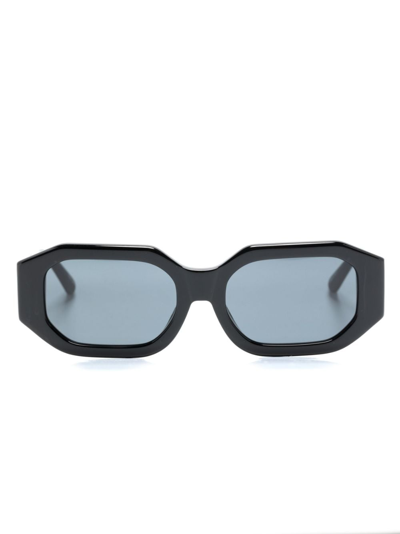 Shop Attico X The  Blake Rectangle-frame Sunglasses In Black