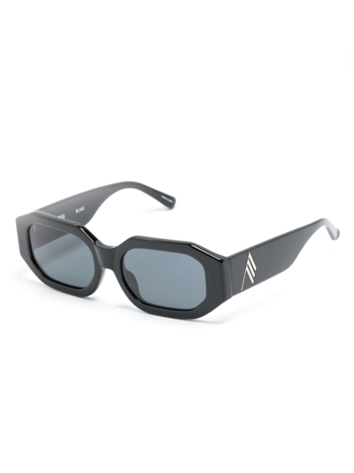 Attico X Linda Farrow Blake Rectangle-frame Sunglasses In Black