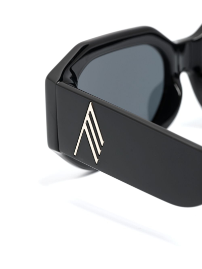 Shop Attico X The  Blake Rectangle-frame Sunglasses In Black