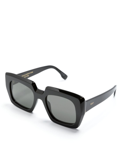 Shop Retrosuperfuture Logo-print Square-frame Sunglasses In Black
