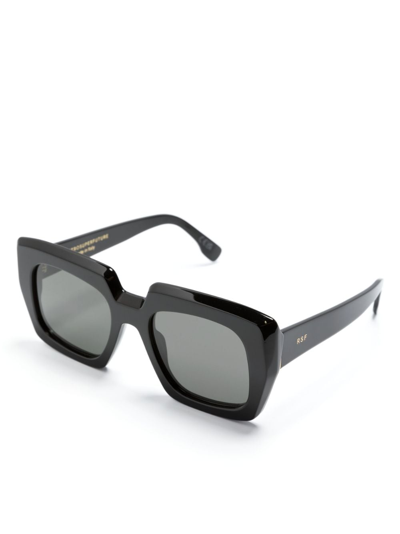Retrosuperfuture Logo-print Square-frame Sunglasses In Black
