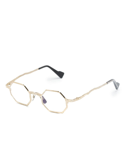 Shop Kuboraum Z19 Round-frame Glasses In Gold
