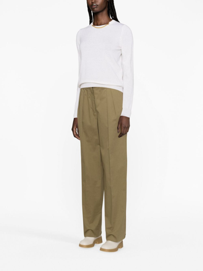 Stella Mccartney Chain-link Crew-neck Jumper In White