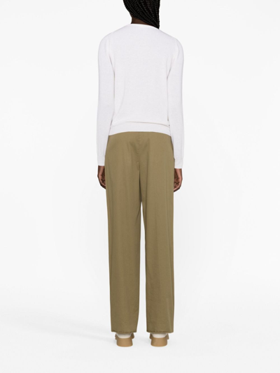 Stella Mccartney Chain-link Crew-neck Jumper In White