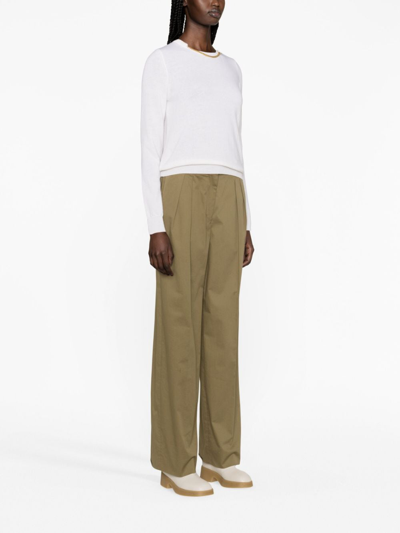 Stella Mccartney Chain-link Crew-neck Jumper In White