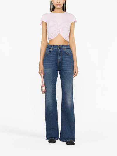 Shop Pinko Wide-leg Jeans In Blue