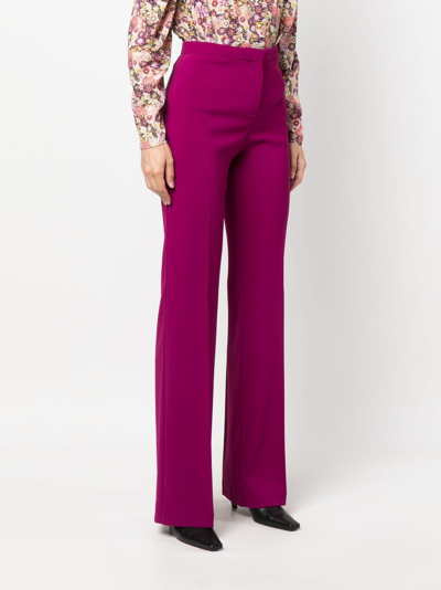 Shop Pinko High-waisted Flared Trousers In Pink
