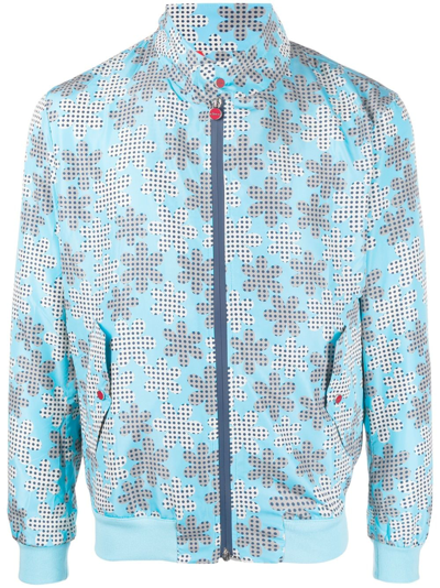 Shop Kiton Graphic-print Bomber Jacket In Blue