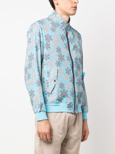 Shop Kiton Graphic-print Bomber Jacket In Blue