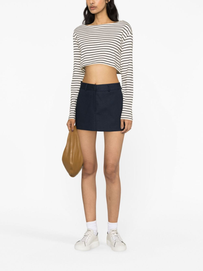 Shop The Frankie Shop Isle Tailored Miniskirt In Blue