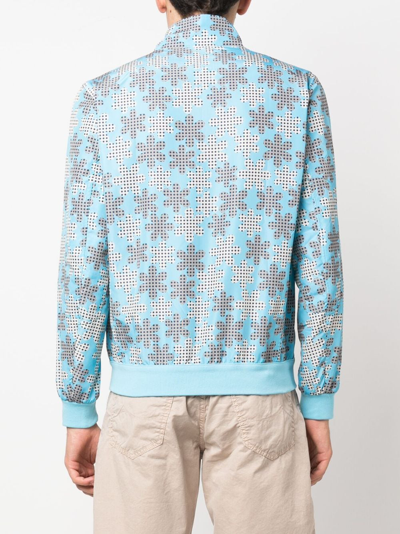 Shop Kiton Graphic-print Bomber Jacket In Blue