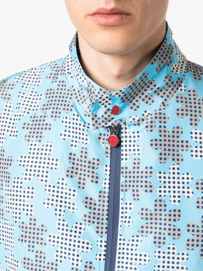 Shop Kiton Graphic-print Bomber Jacket In Blue