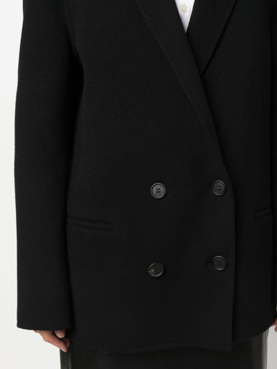 Shop Philosophy Di Lorenzo Serafini Felted Double Breasted Blazer In Black