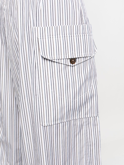 Shop Kiko Kostadinov Striped Jacquard Bermuda Shorts In White