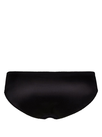 Dolce & Gabbana Stretch-silk Mid-rise Briefs In Black