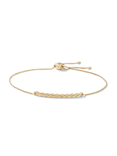 Shop David Yurman Women's Petite Flex Station Chain Bracelet In 18k Yellow Gold