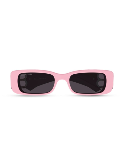Shop Balenciaga Women's Dynasty 51mm Rectangular Sunglasses In Pink