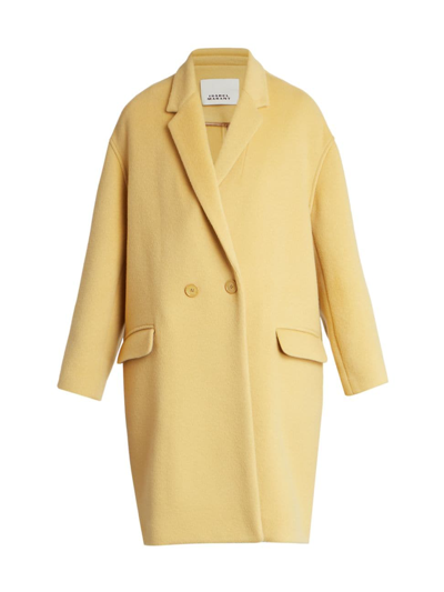 Shop Isabel Marant Women's Efegozi Wool Cocoon Coat In Straw