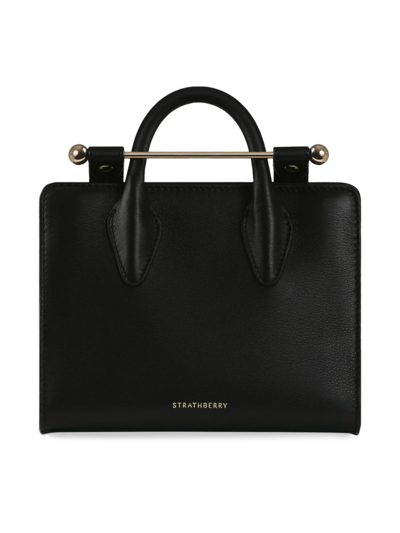 Shop Strathberry Women's Nano Leather Tote In Black